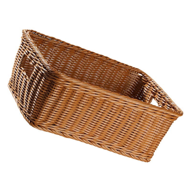 Tabletop Storage Woven Basket Rustic Decorative Organizer Imitation Woven Basket for Book Sundries - Image 4