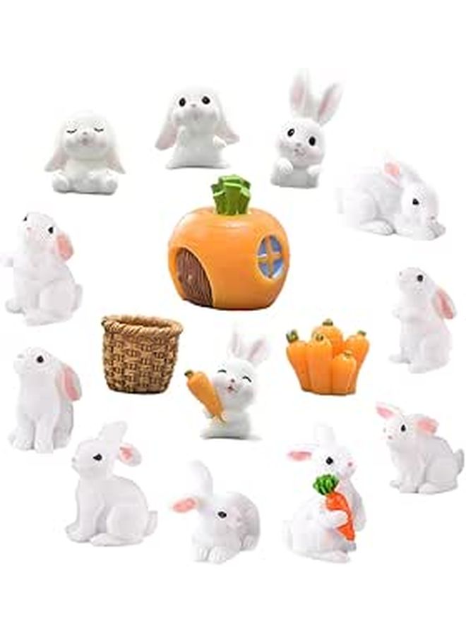15 Pcs Resin Easter Bunny Figurines Succulent Bonsai Ornaments Garden Decor - Image 1