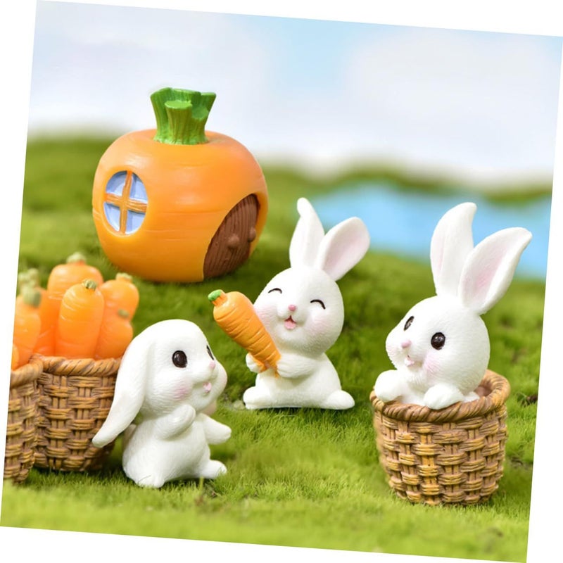 15 Pcs Resin Easter Bunny Figurines Succulent Bonsai Ornaments Garden Decor - Image 5