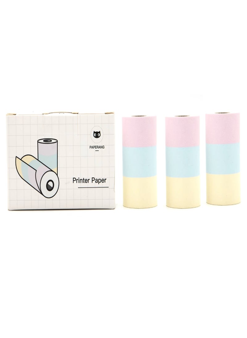 Paperang Thermal Printing Paper Colorful Thermal Printing Paper Compatible with Paperang Pocket Printer P1/P1S/P2 57*30mm(3 Rolls) - Image 1