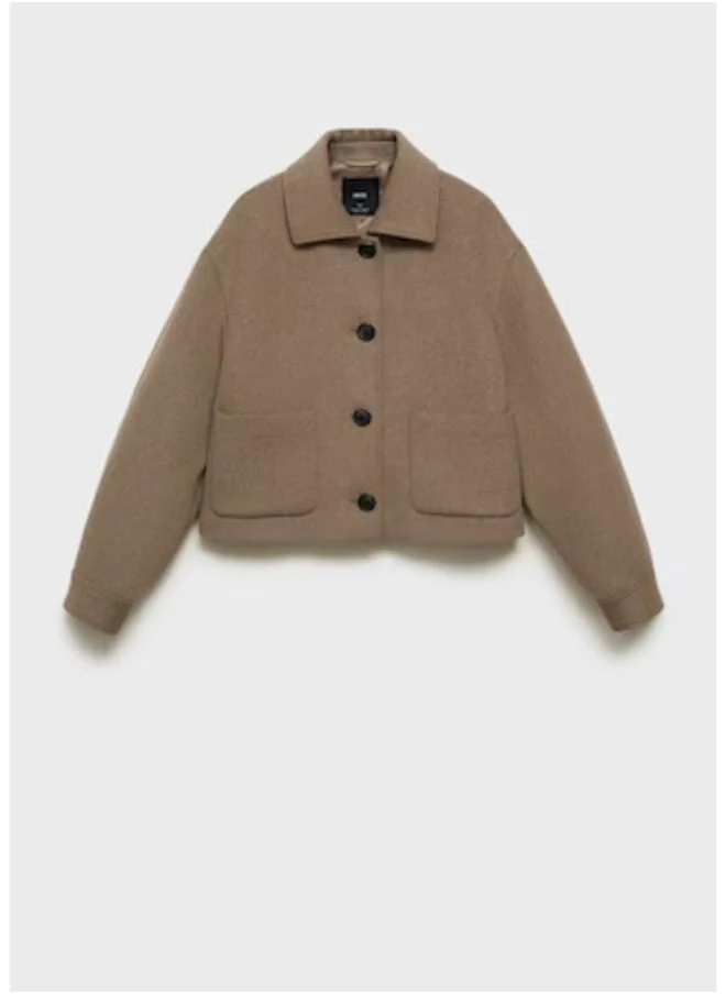 MANGO Casual Wool Pockets Jacket