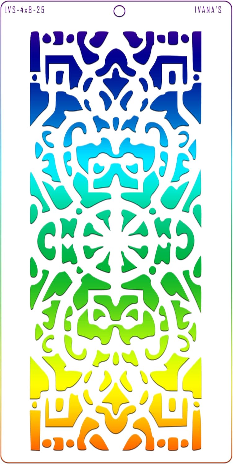 ivana's Ivana's Border Pattern Stencil for Art & Craft, Reusable Decorative Stencil for Painting on Canvas, Fabric, Cloth, Paper, Glass, Furniture and Wall, Size - 4 x 8 inch, Pack of 1, IVS4X8-25  - Image 3