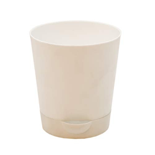 garbnoire (4 inch Self Watering Planter Pot with Bottom Tray/Plate - Indoor Outdoor Balcony Plant Pot | Home Garden Office Flowering Container Cover | Living Room Decor (White, 5) - Image 5