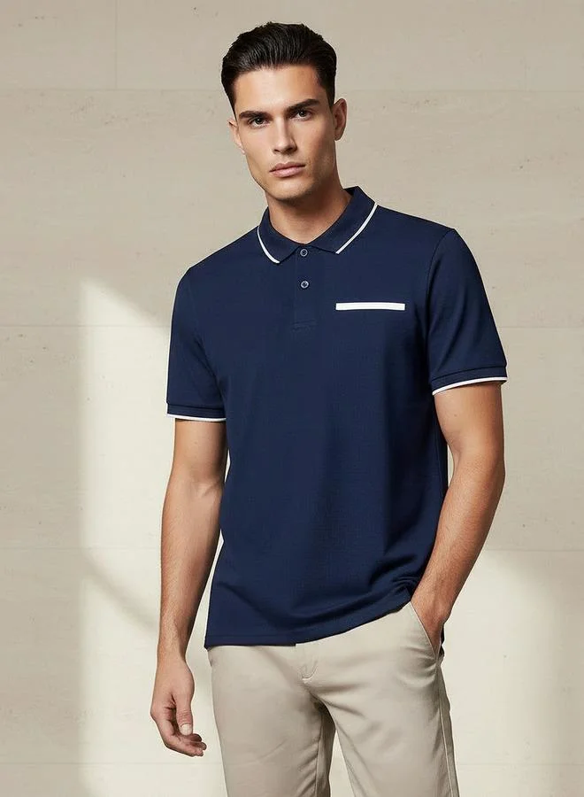 سبلاش فيڤ Men Short Sleeves Textured Polo T shirt