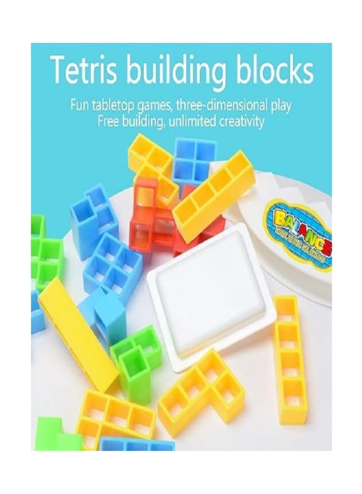 Tetra Tower Game, 32 Pieces Tetris Balance Tower Game, Creative Stacking Game Toy, Stacking Blocks Balancing Game, Wooden Stacking Tower for Kids, Puzzle Game Gifts for Boys and Girls - Image 2