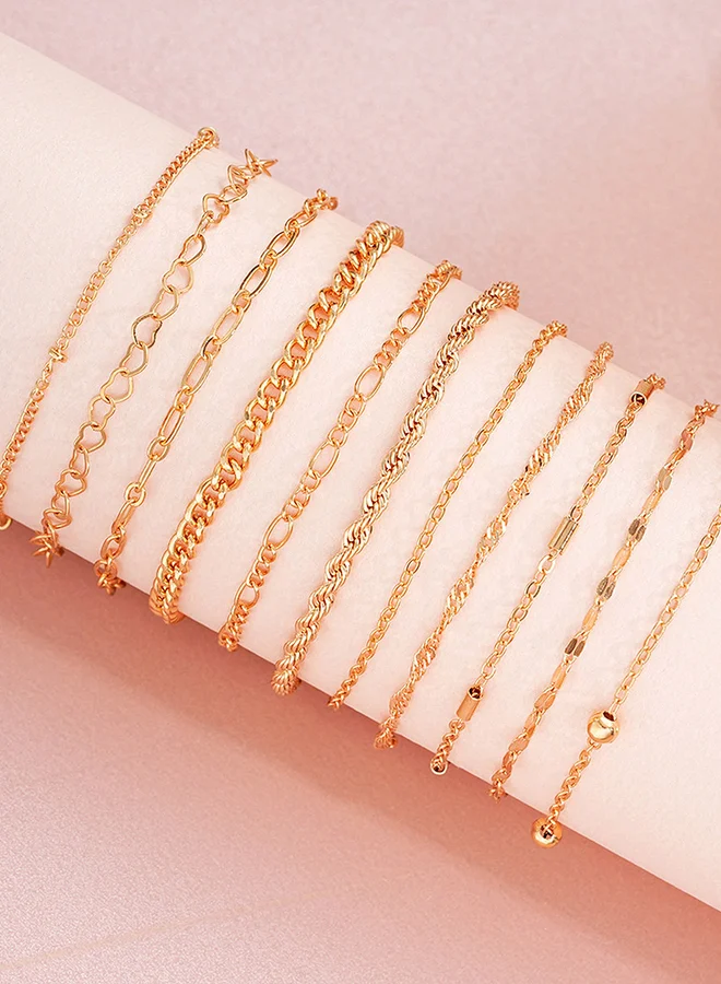 Take Two Set of 11 - Textured Chain Bracelets