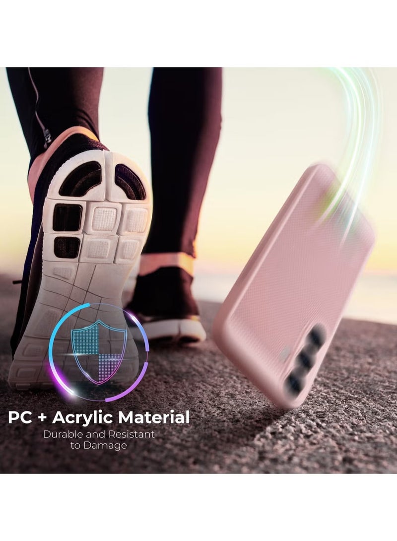 Heat Dissipation Case with Built in Camera Lens Protector Slim Fit Breathable Cooling Anti Fingerprint Hard PC Back Shockproof Cover For Samsung Galaxy A24 (Pink) - Image 3