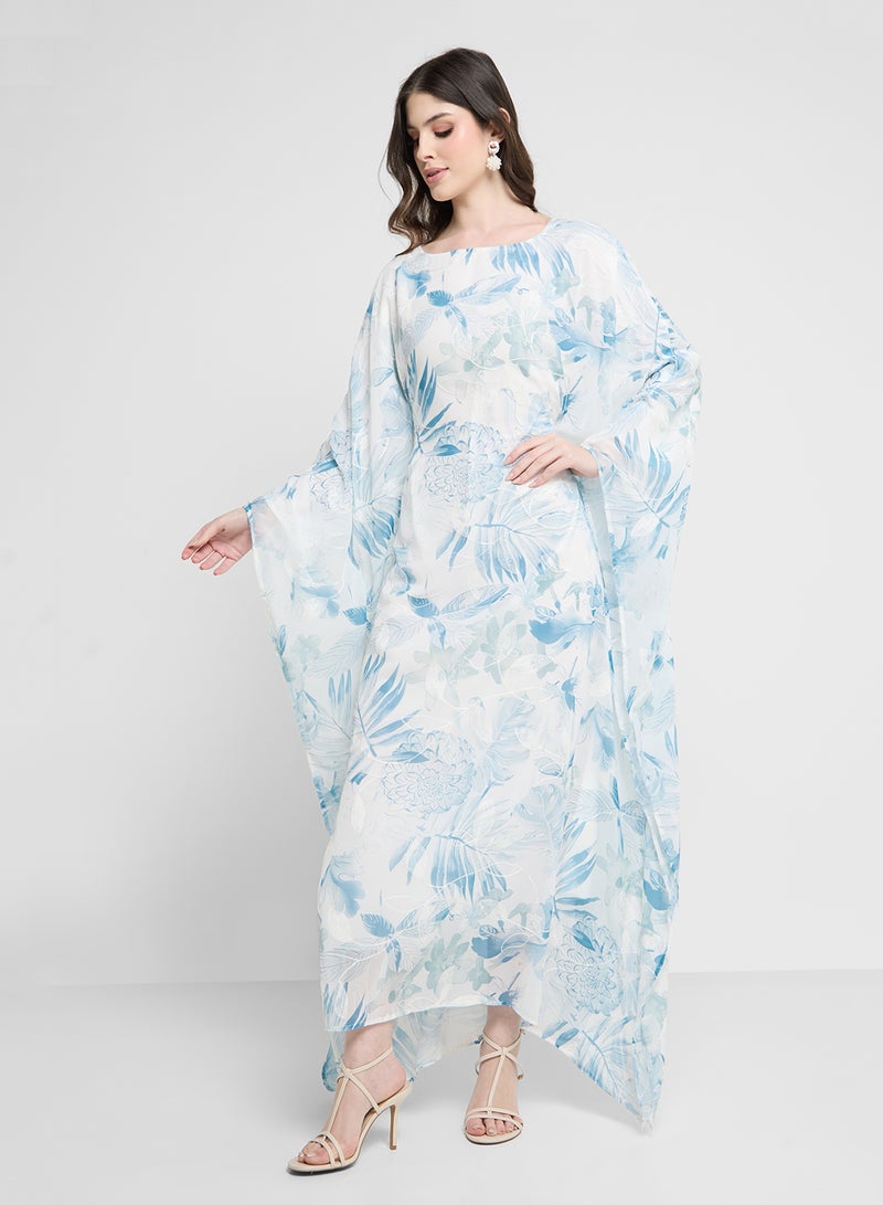 Khizana Floral Print Kaftan - Image 1
