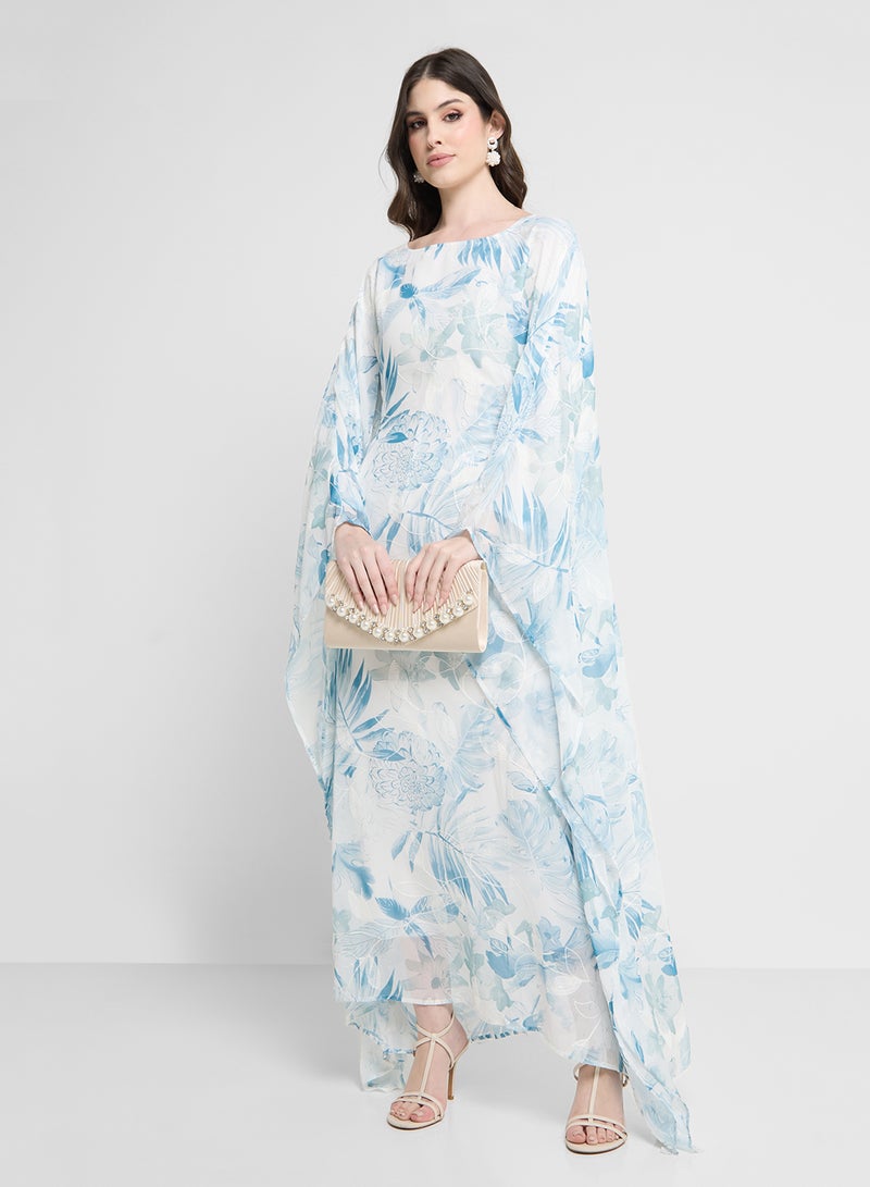 Khizana Floral Print Kaftan - Image 4