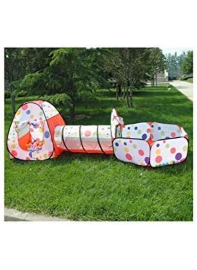Generic Children's Playful Toy Tunnel Pool 3Pcs/Set Tent Lodge Foldable Pool-Tube-Teepee baby Play Tent House Infant Kids Crawling Pipeline Tunnel Game Play Tent Ocean ball Pool  - Image 2