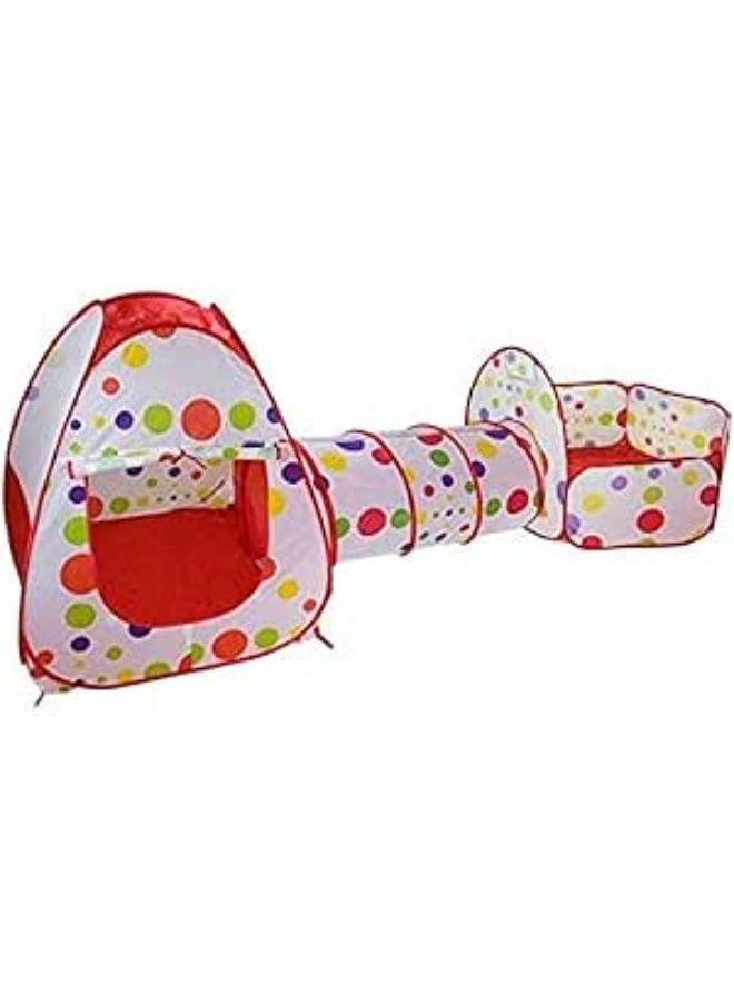 Generic Children's Playful Toy Tunnel Pool 3Pcs/Set Tent Lodge Foldable Pool-Tube-Teepee baby Play Tent House Infant Kids Crawling Pipeline Tunnel Game Play Tent Ocean ball Pool  - Image 1