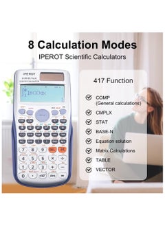 General Scientific Calculator, Scientific Calculator Large Screen 417 Functions, Great for High School and College Students Calculus Algebra and Other Maths  - Image 2