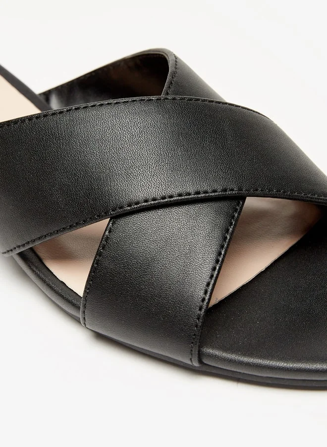 فلورا بيلا من شو إكسبرس Women Cross Strap Slip-On Sandals with Block Heels