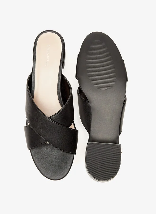 فلورا بيلا من شو إكسبرس Women Cross Strap Slip-On Sandals with Block Heels
