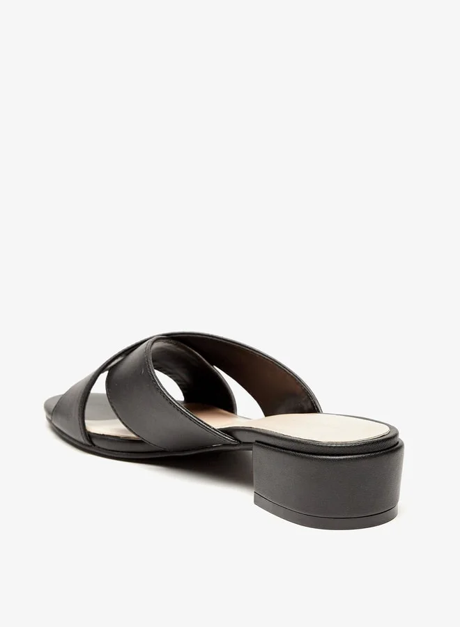 فلورا بيلا من شو إكسبرس Women Cross Strap Slip-On Sandals with Block Heels