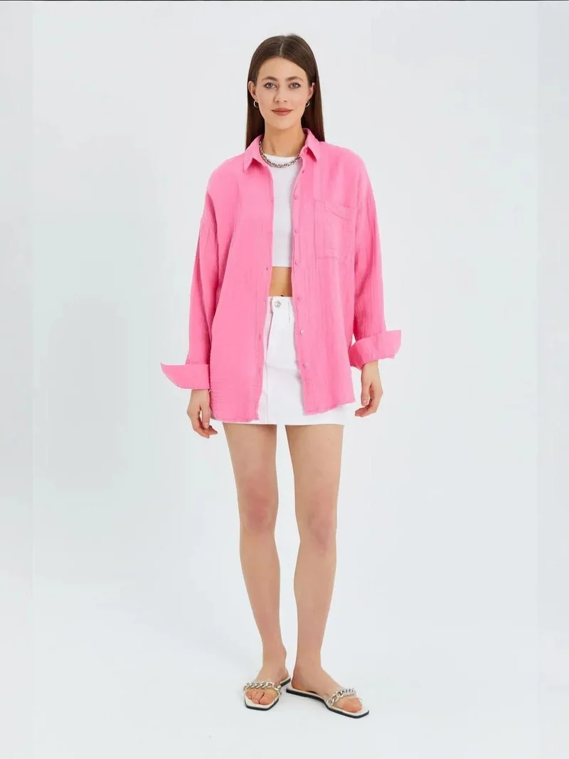 MixRay Mixray Oversize Shirt with Pocket Detail