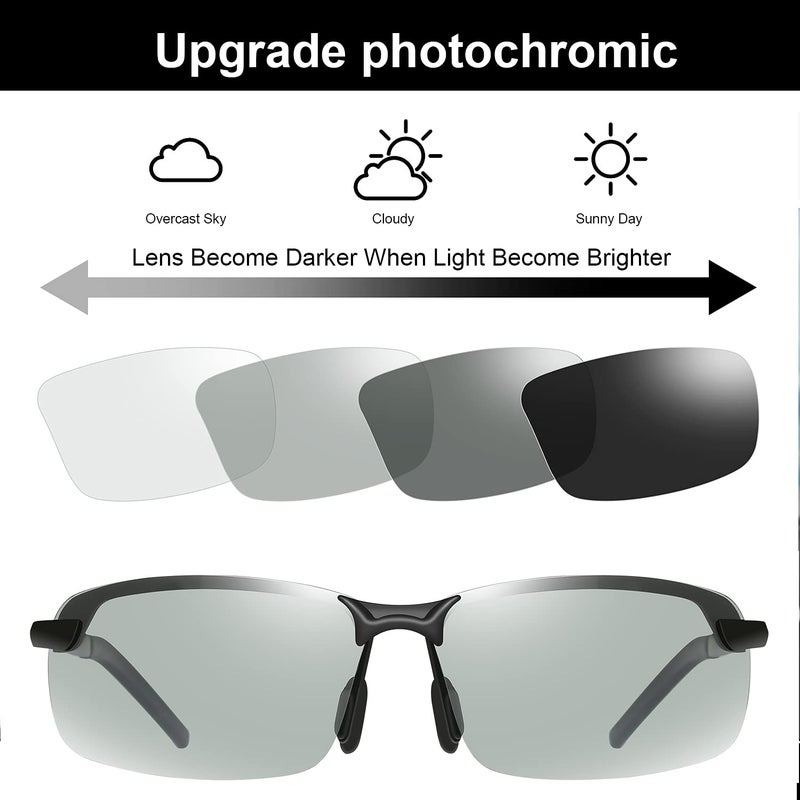 YIMI Polarized Photochromic Driving z87 Sunglasses For Men Day and Night safety glasses (carbon fibre) - Image 3