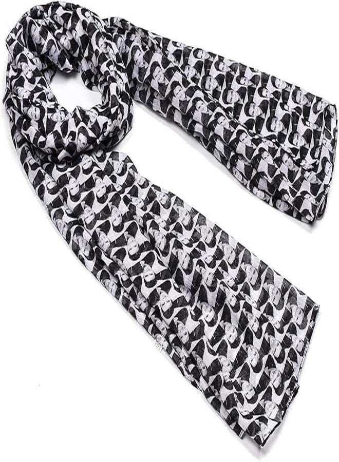 Lingso Women Scarf for Girl Boy Gift Fashion Men's Black Wrap scarf for men - Image 3