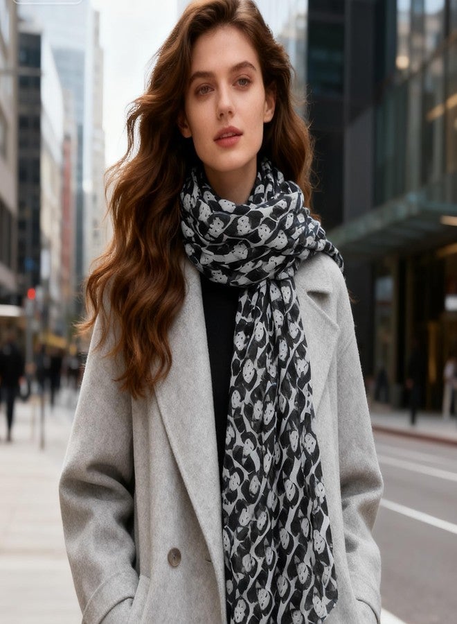 Lingso Women Scarf for Girl Boy Gift Fashion Men's Black Wrap scarf for men - Image 5