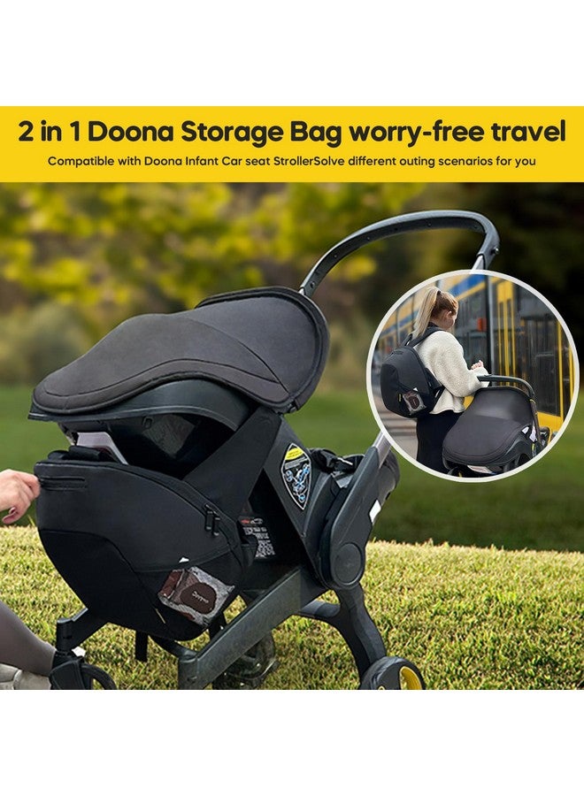 mamatepe Storage Bag Compatible with Doona Infant Car Seat, Organizer Bag,Wearable Backpack for Baby Travel,Stroller Bag for Doona Car Seat & Stroller (Black) - Image 2