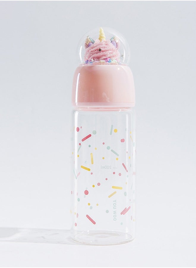 Generic - 380ml Eco Friendly Unbreakable Glass Water Bottle With Silicone Sleeve For Sports Travel Gym Office - Image 1