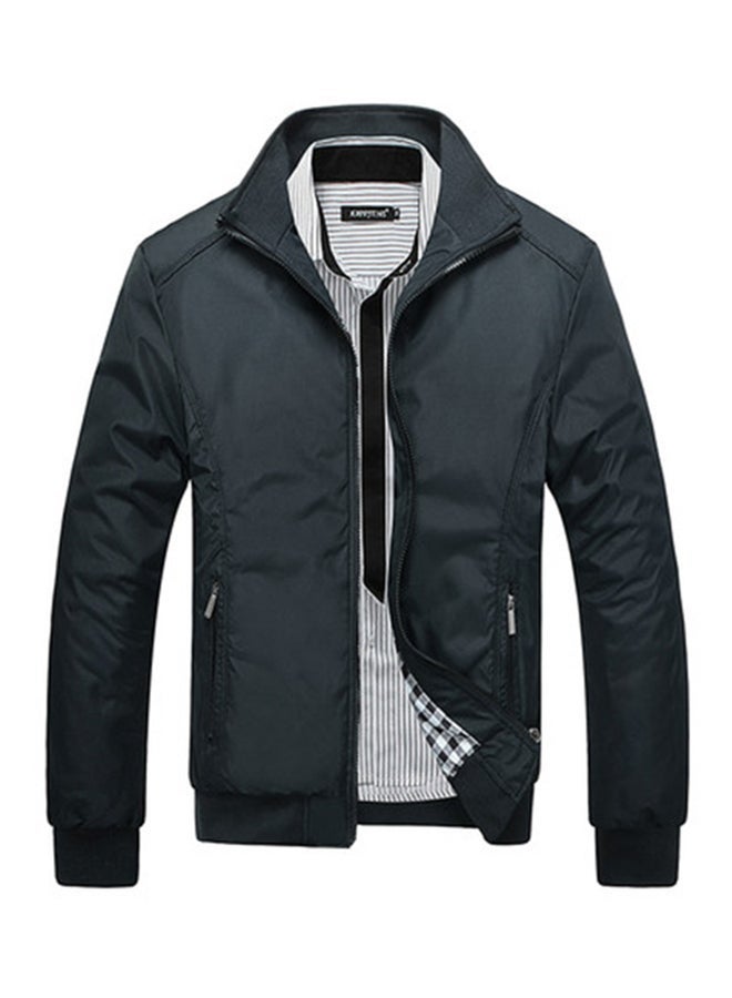 نيبمينينت جاكيت سادة بقصة ضيقة أسود - Image 1