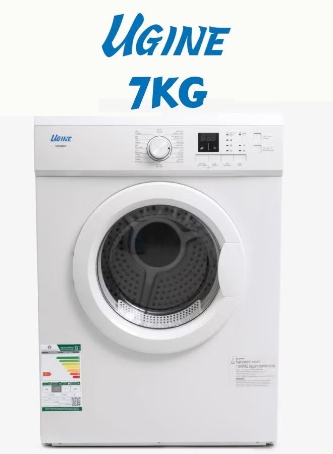 Ugine Clothes dryer, 7 KG, 16 Programs, White - UDAVM7W - Image 1