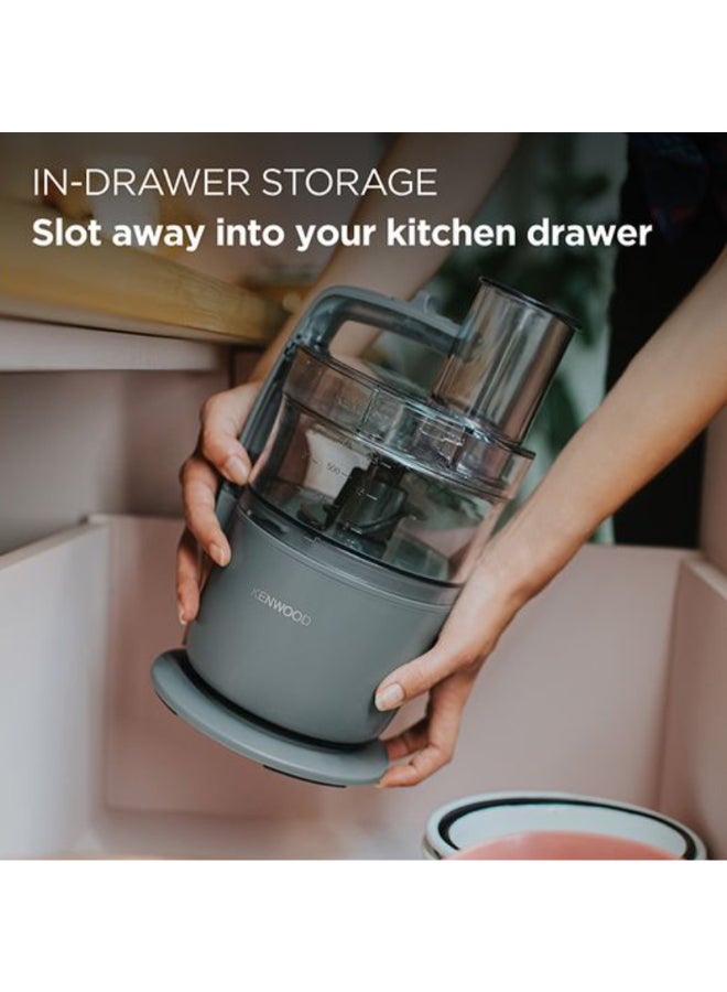 KENWOOD 650W Multipro Go Super Compact Food Processor Grey 1.3 L OWFDP22.130.GY 650 W OWFDP22.130.GY grey - Image 3