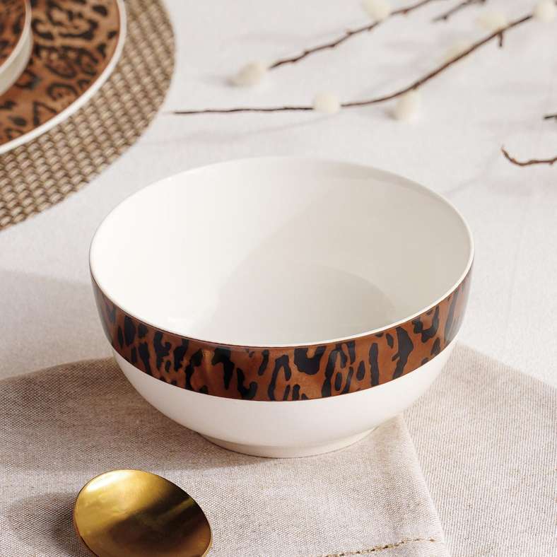 Pan Home Savanna Cereal Bowl - Warm Gold & Black