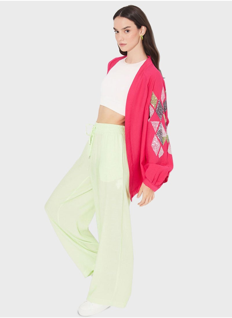 JUNE - Printed Puff Sleeve Kimono - Image 1