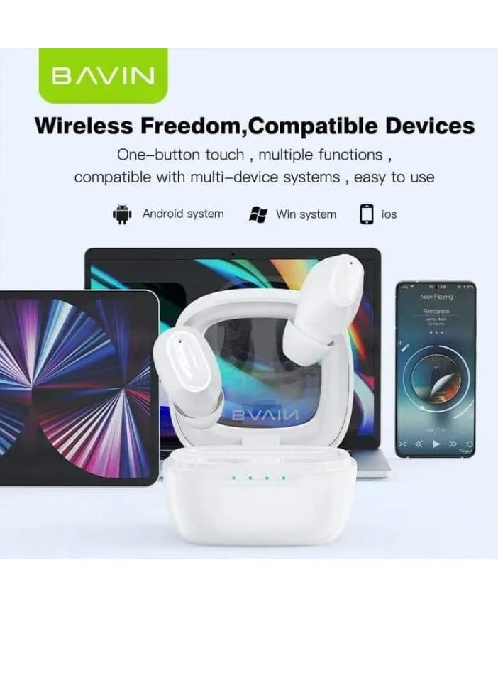 BAVIN BA50 Bluetooth 5.3 Earbuds Sports In-ear Headset Touch Control TWS True Wireless Earphones - Image 2
