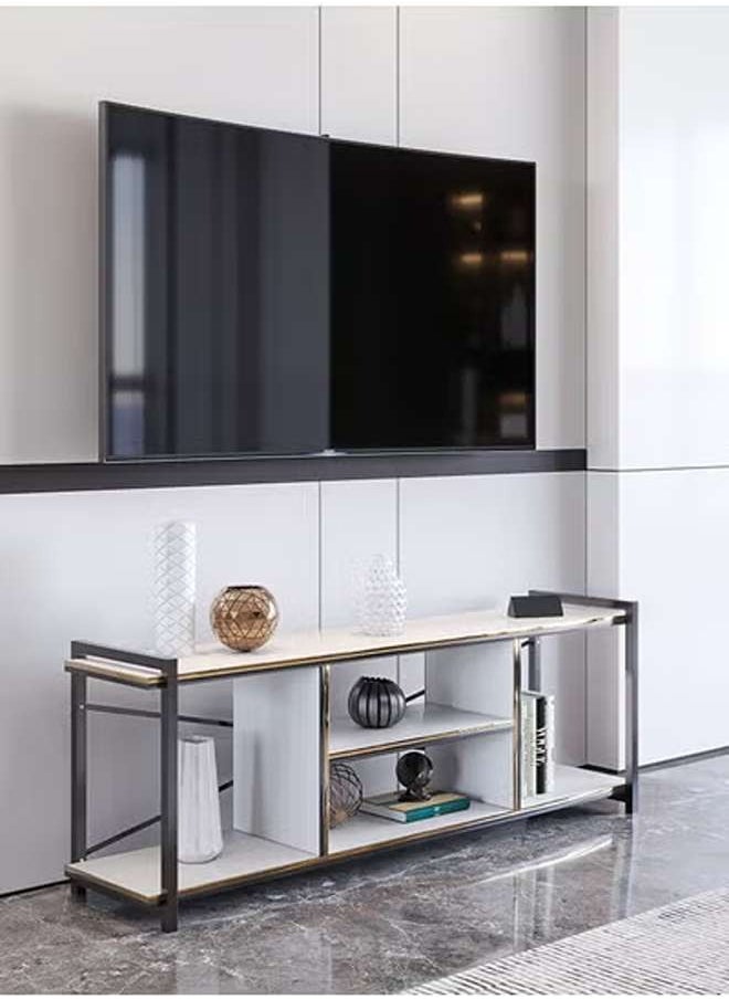 AGD TV table with a beautiful and modern design made of wood and metal legs  - Image 2