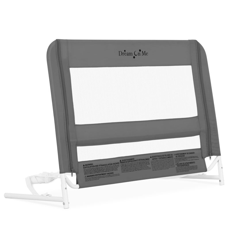 Dream On Me Lightweight Mesh Security Adjustable Bed Rail for Toddler, Breathable Mesh Fabric, Suitable for All Types of Beds, Reinforced Anchor System Bed Guard Rail, Grey - Image 4