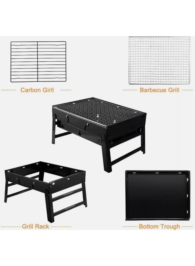 Portable Folding Barbecue Grill Charcoal Lightweight Barbecue Grill Tools for Outdoor - Image 4
