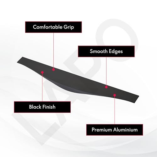 LAPO Elite 10 Inch Aluminum Kitchen Profile Handle, Cabinet Profile Handles, Drawer Handle for Kitchen, Profile Handles for Wardrobe, Profile Pull Handle for Home, Hotel, Office(Black Finish) - Image 4