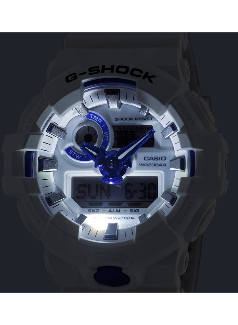 CASIO G-SHOCK GA-700HDS-7AER Analog-Digital Men’s Watch, Shock Resistant, 200M Water Resistant, White Resin Strap - Image 3