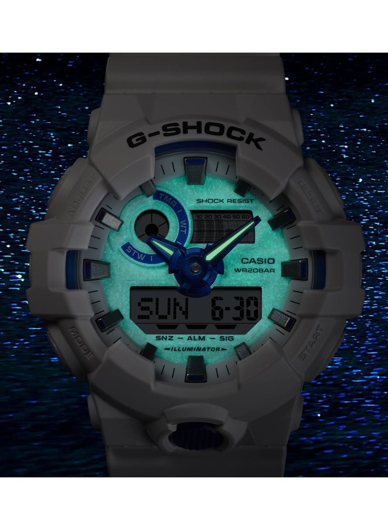 CASIO G-SHOCK GA-700HDS-7AER Analog-Digital Men’s Watch, Shock Resistant, 200M Water Resistant, White Resin Strap - Image 4