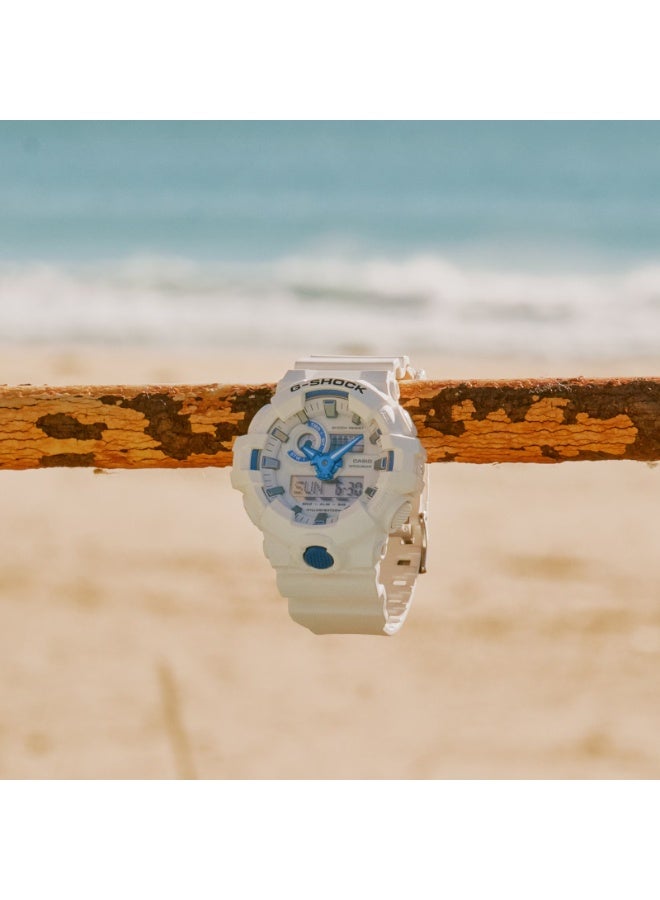 CASIO G-SHOCK GA-700HDS-7AER Analog-Digital Men’s Watch, Shock Resistant, 200M Water Resistant, White Resin Strap - Image 5