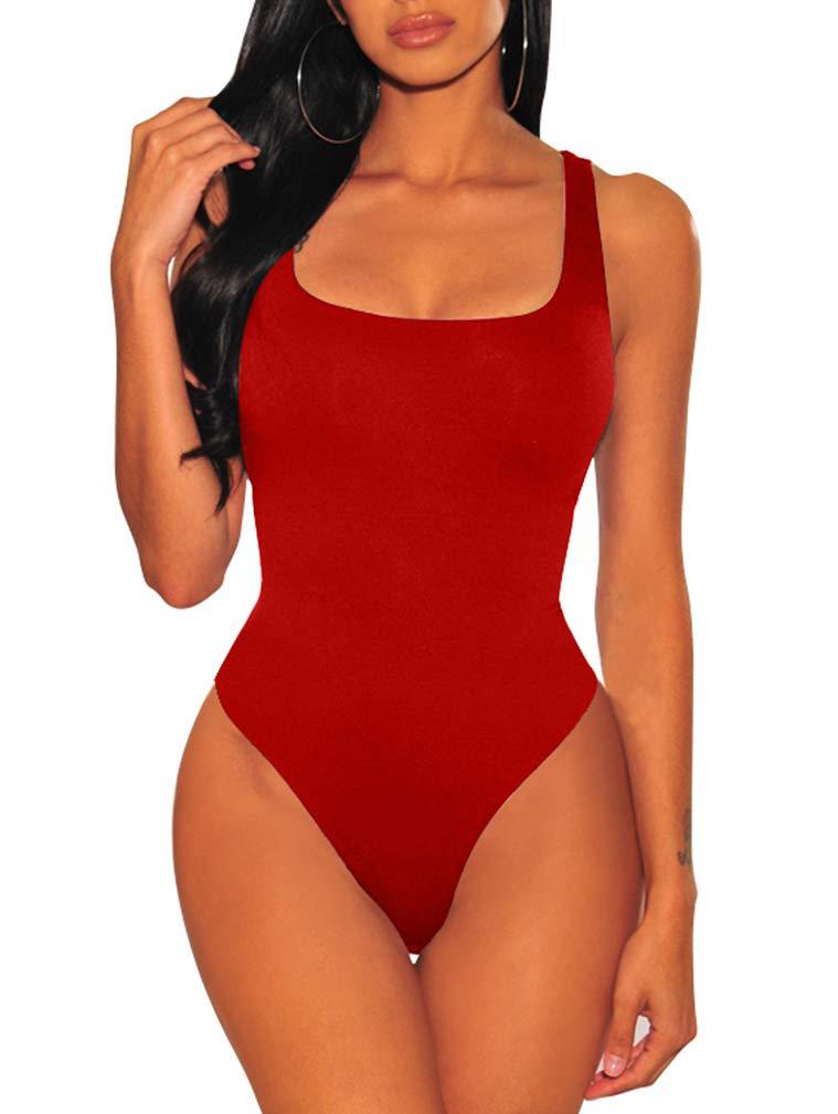 2024 Solid Color Swimsuit Summer Seaside One-Piece Swimsuit Classic Style Holiday Travel Tight Swimsuit - Image 2