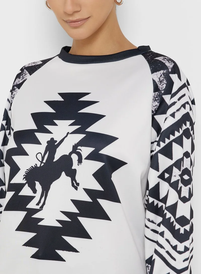 Ginger Aztec Print Sweatshirt
