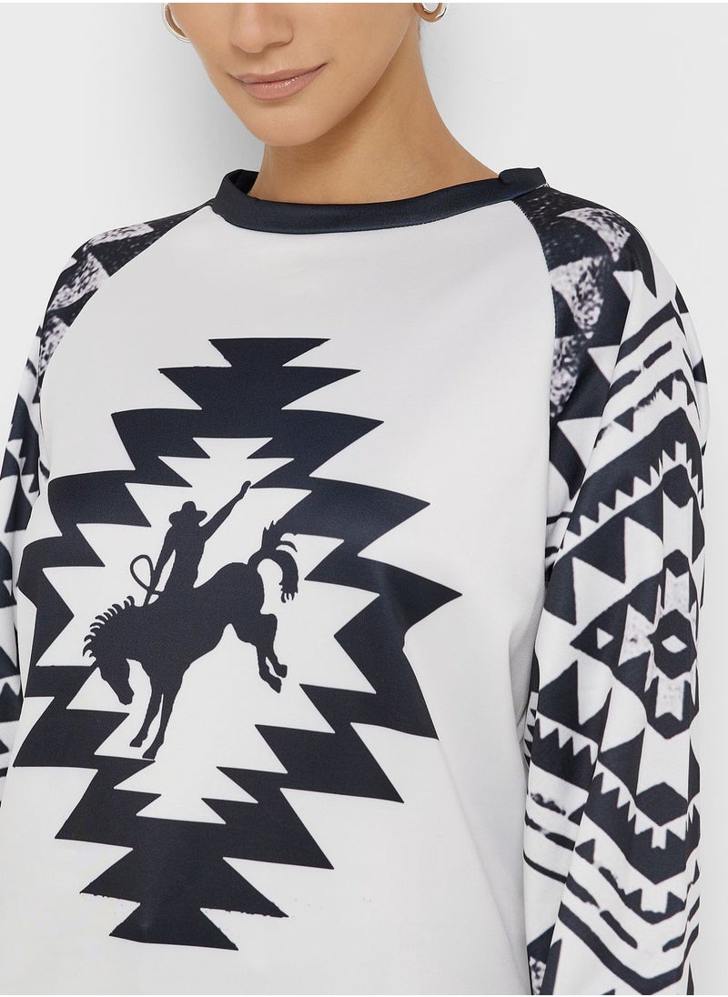 Ginger - Aztec Print Sweatshirt - Image 1