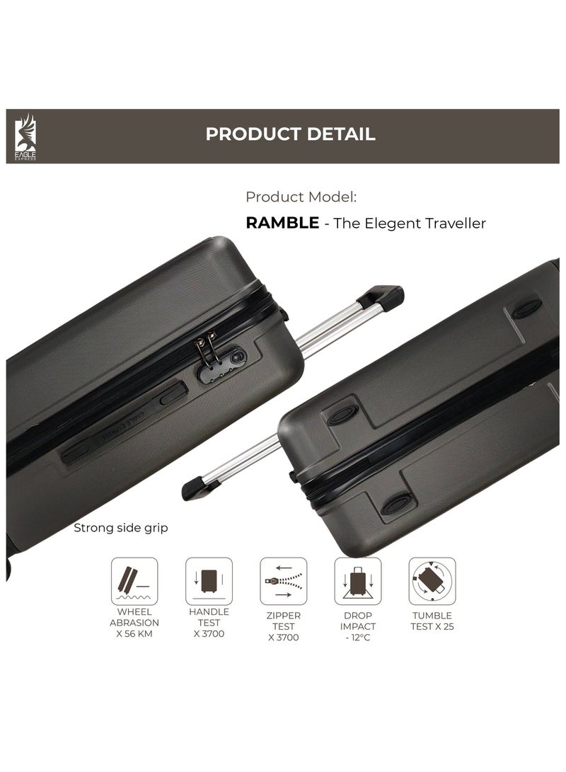 ايجل اكسبريس طقم حقائب سفر إيجل إكسبريس رامبل بعجلات وهيكل صلب ABS بمقاسات 20، 24، 28 بوصة، تصميم خفيف الوزن ومتينة للسفر – رمادي - Image 4