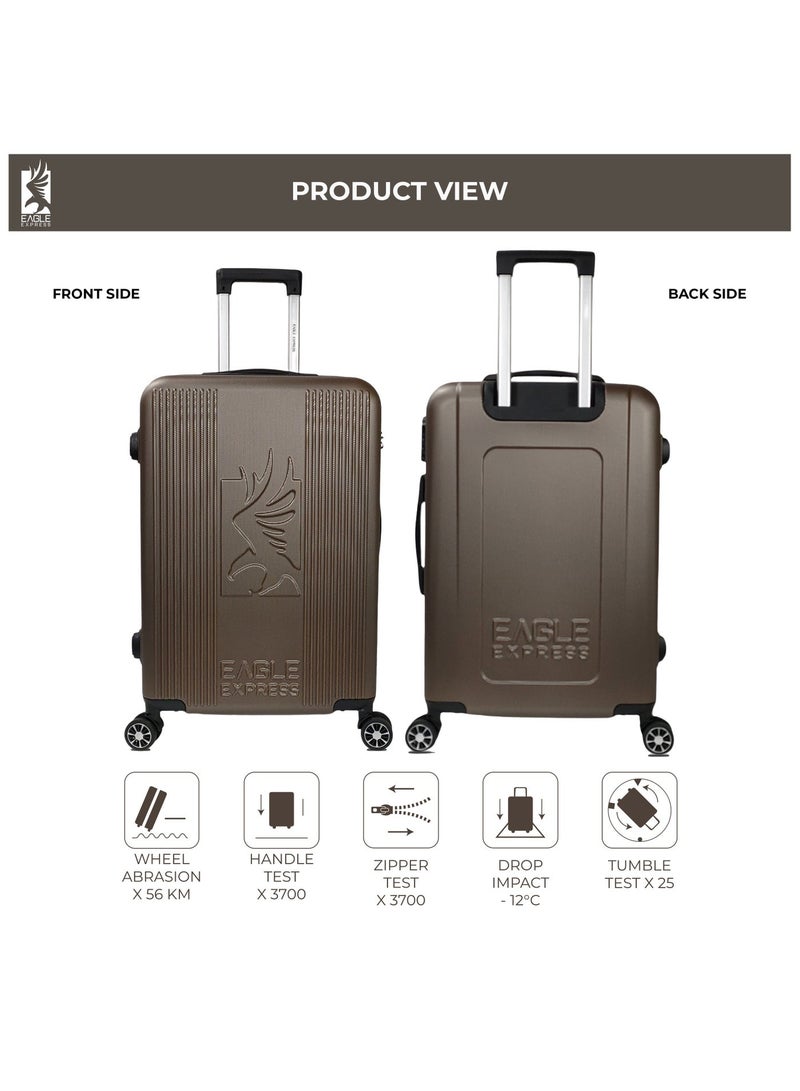 ايجل اكسبريس طقم حقائب سفر إيجل إكسبريس رامبل بعجلات وهيكل صلب ABS بمقاسات 20، 24، 28 بوصة، تصميم خفيف الوزن ومتينة للسفر – رمادي - Image 3