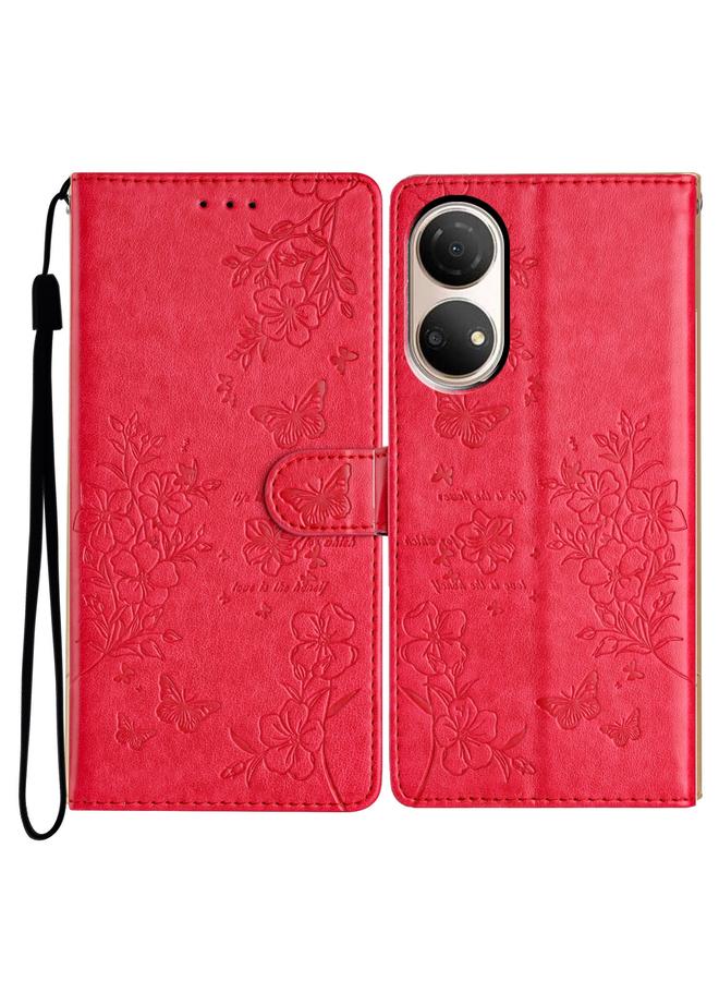 Green Tiger Case For Honor X7 / Play 30 Plus Butterflies And Flowers Leather Phone Case - Image 1