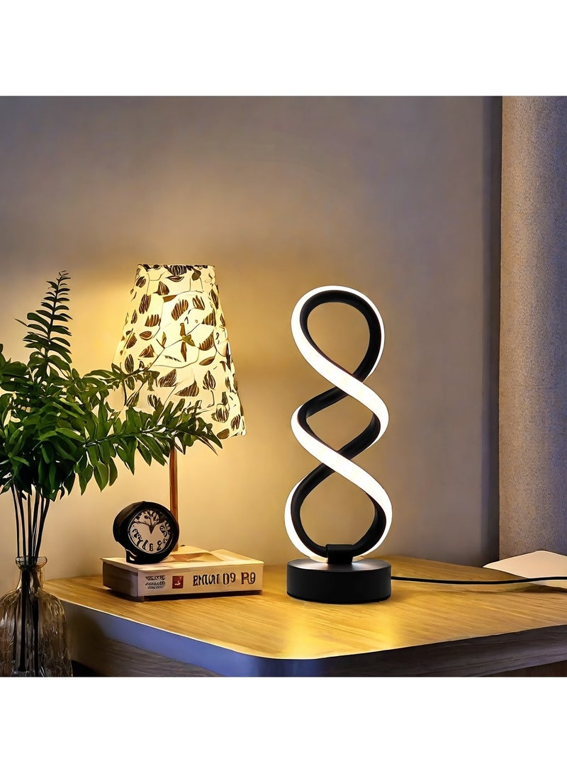 ارواق مصباح طاولة بشكل حلزوني يعمل عبر USB مع ثلاث درجات لون مناسب لغرف النوم والدراسة - Image 1