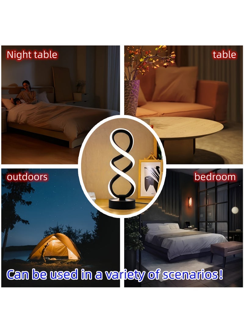 ارواق مصباح طاولة بشكل حلزوني يعمل عبر USB مع ثلاث درجات لون مناسب لغرف النوم والدراسة - Image 3