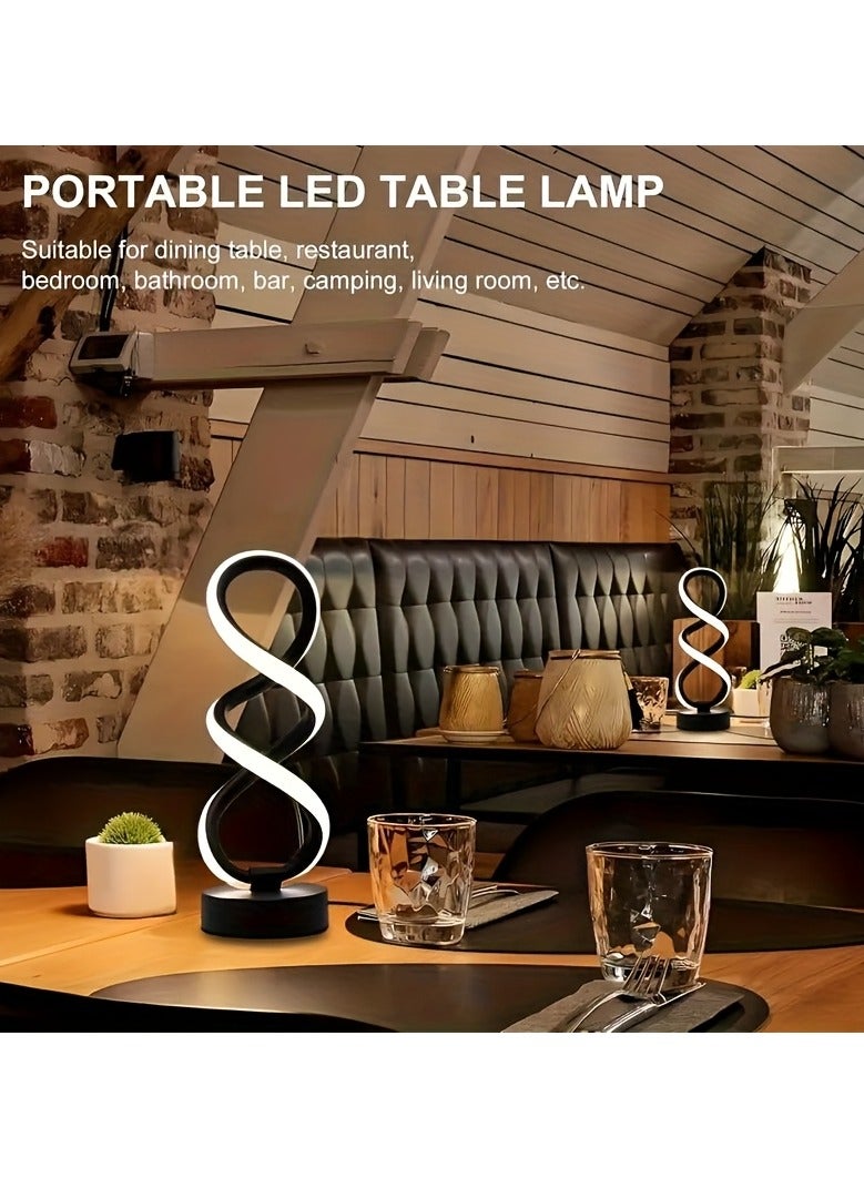 ارواق مصباح طاولة بشكل حلزوني يعمل عبر USB مع ثلاث درجات لون مناسب لغرف النوم والدراسة - Image 5