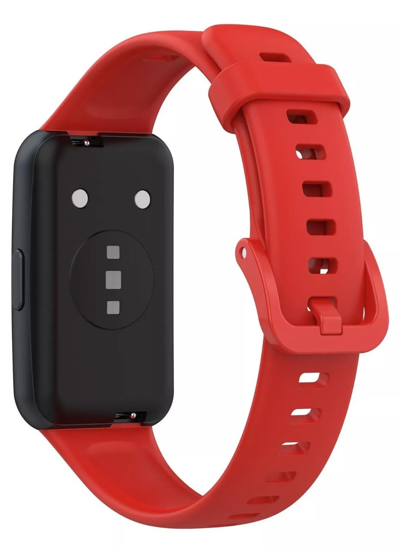 Watch Band For Huawei Band 7 Smartwatch Replacement Sport Bracelet Silicone Strap Red - Image 2