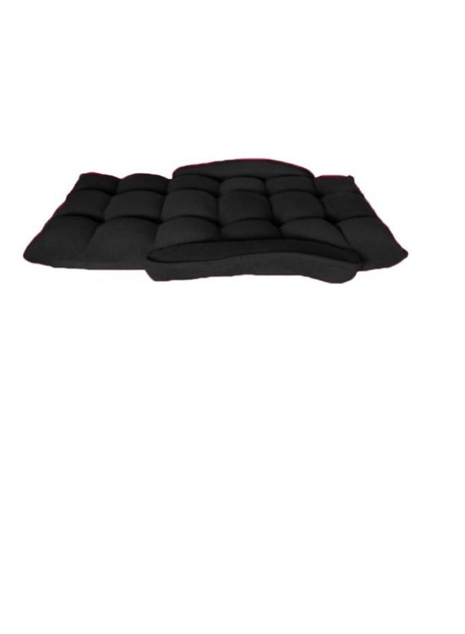 SMART HOME Luxury Folding Floor Chair with Armrest – Comfortable Velvet Fabric Recliner Chair for Relaxing and Camping, Comfortable Back Support, Folds Easily for Storage, Ideal for Living Rooms, Gaming, and Picnics, 60 x 54 x 54 cm, Black - Image 4