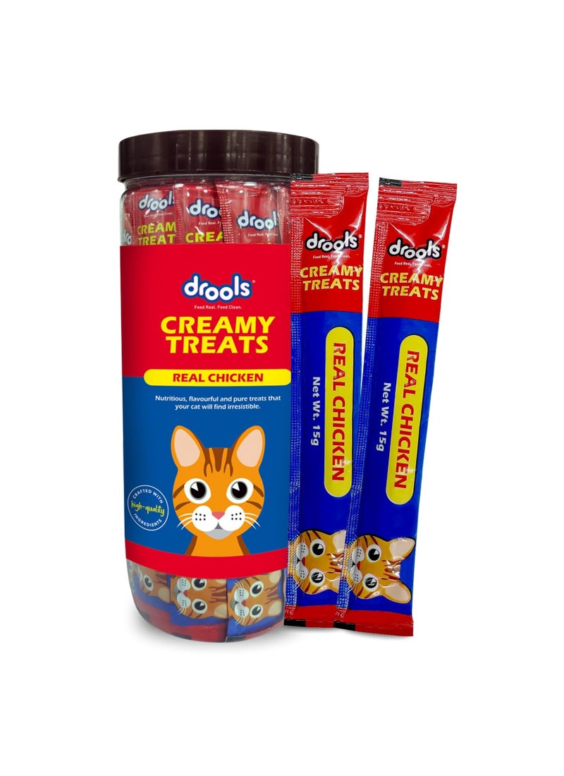 Drools علاجات القطط الكريمية القابلة للّعق من الدجاج الحقيقي في جرة - Image 1